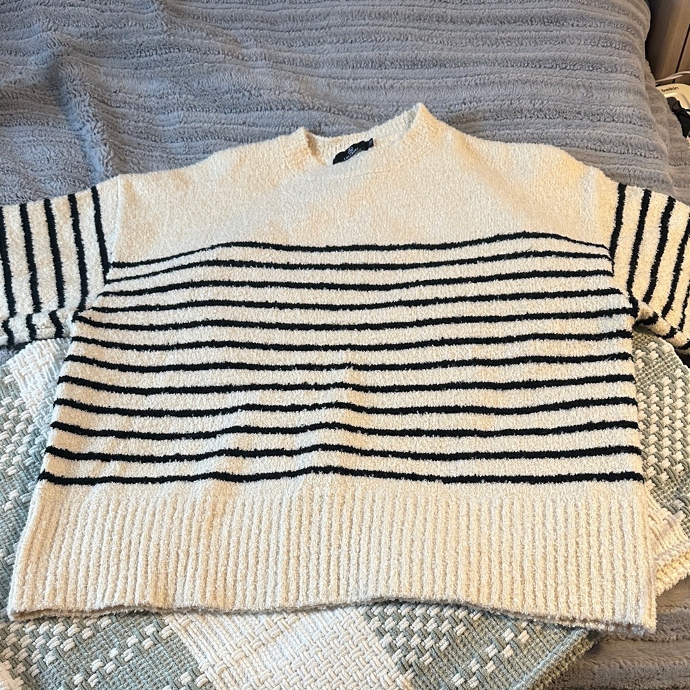Womens Lillusory Cream and Black Sweater